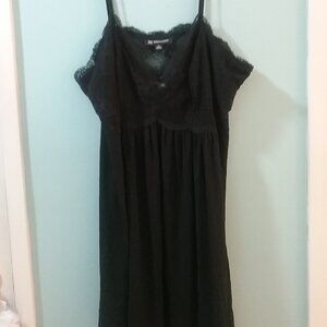 INC Intimates Black Nightie With Lace Top